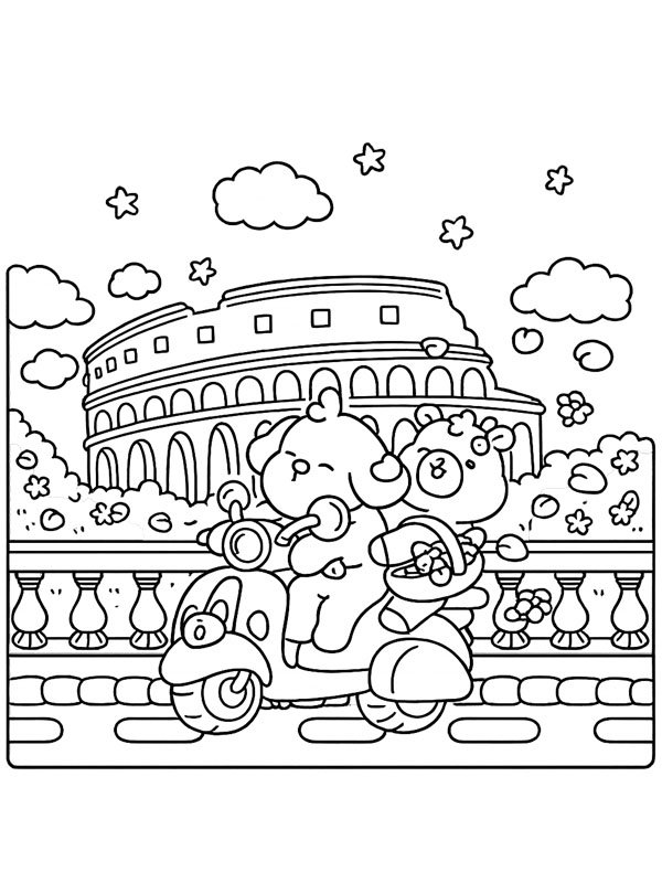 Cozy Rome Coloring page