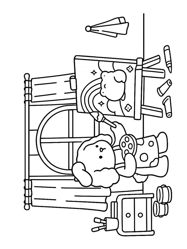 Cozy painting Coloring page