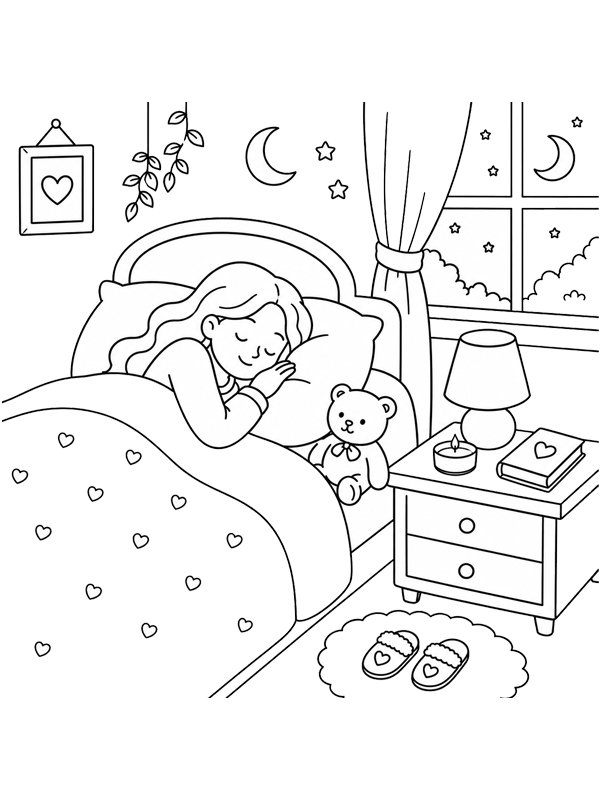 Coze sleeping Coloring page