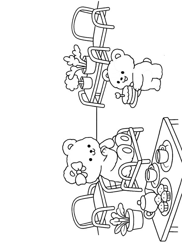 Cozy Birthday cake Coloring page