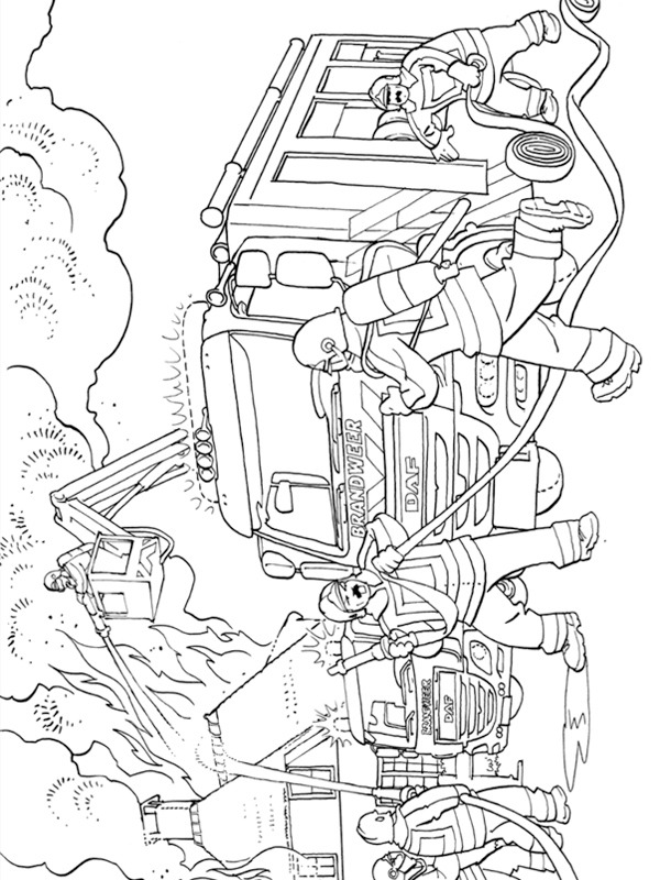 DAF fire truck Coloring page