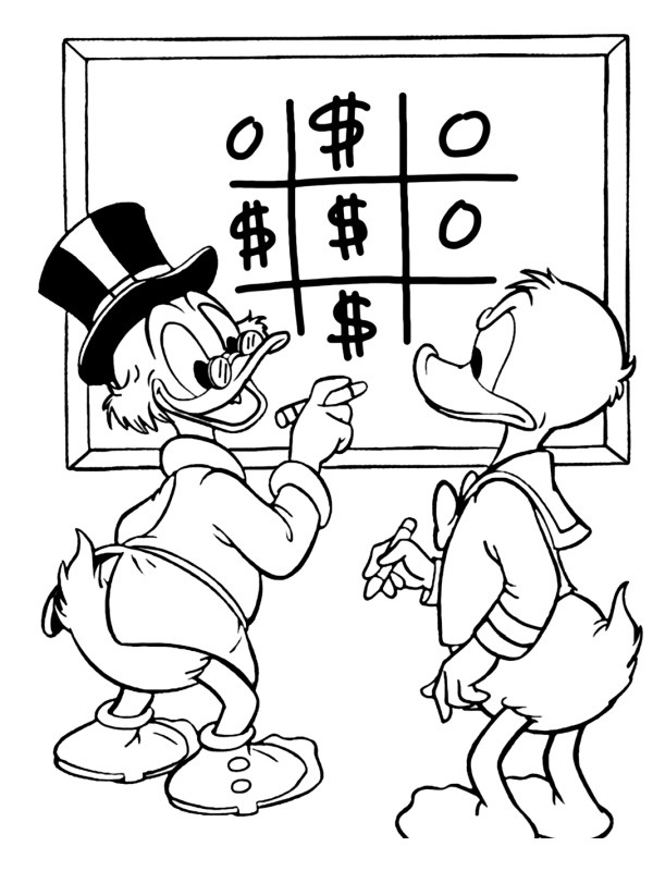 Scrooge McDuck and Donald Duck Coloring page