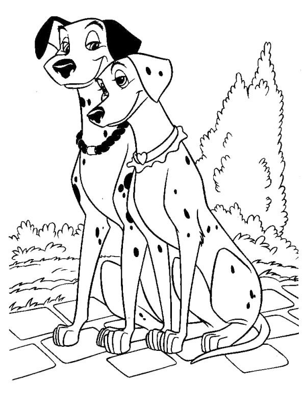 Dalmatian Pongo and Perdy Coloring page Dalmatian Pongo and Perdy Coloring page