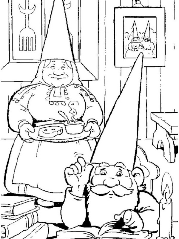 David the Gnome and lisa Coloring page
