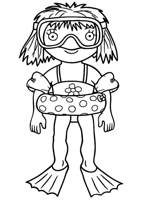 the little princess is going to swim Coloring page the little princess is going to swim Coloring page