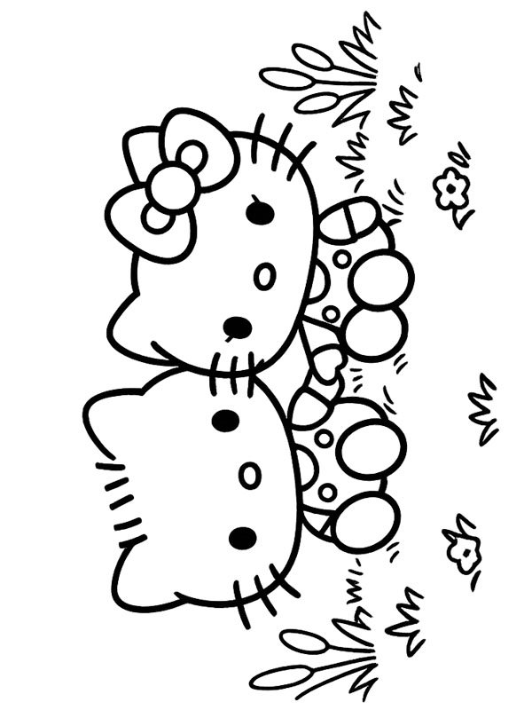 Dear Daniel and Hello Kitty Coloring page