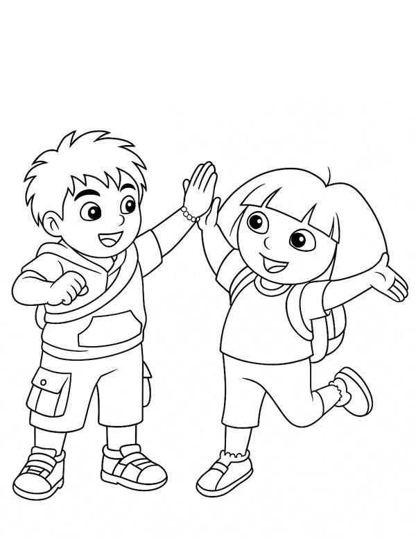 Diego and Dora Coloring page Diego and Dora Coloring page