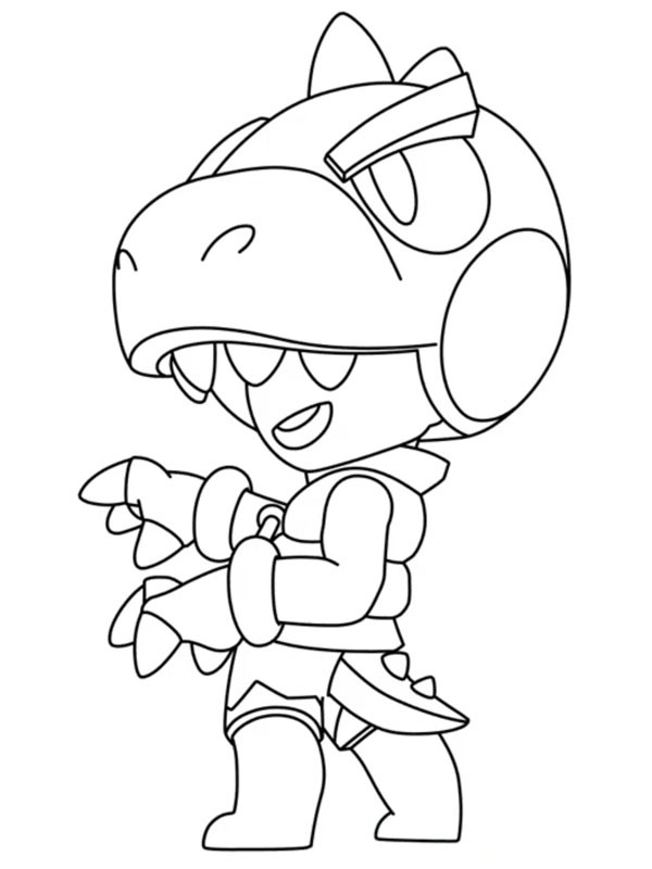 Brawl Stars Dino Leon Coloring page Brawl Stars Dino Leon Coloring page