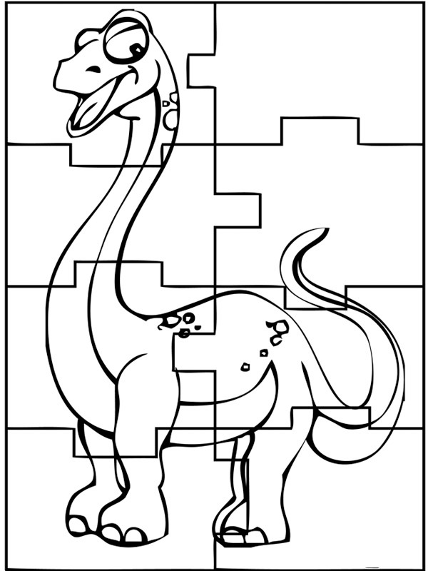 Dinosaur Puzzle Coloring Page