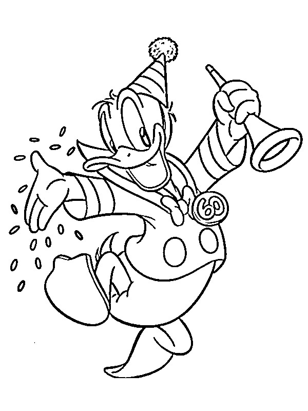 Donald Duck's birthday Coloring page