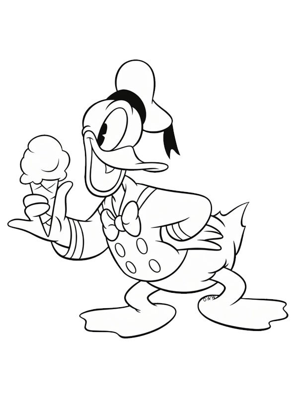Donald Duck on the ice Coloring page Donald Duck on the ice Coloring page