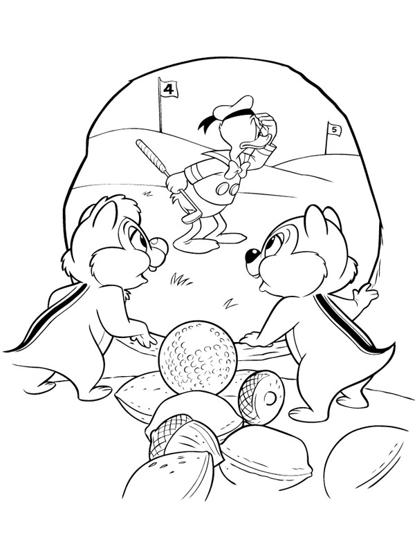 Donald Duck is looking for golf ball Coloring page Donald Duck is looking for golf ball Coloring page