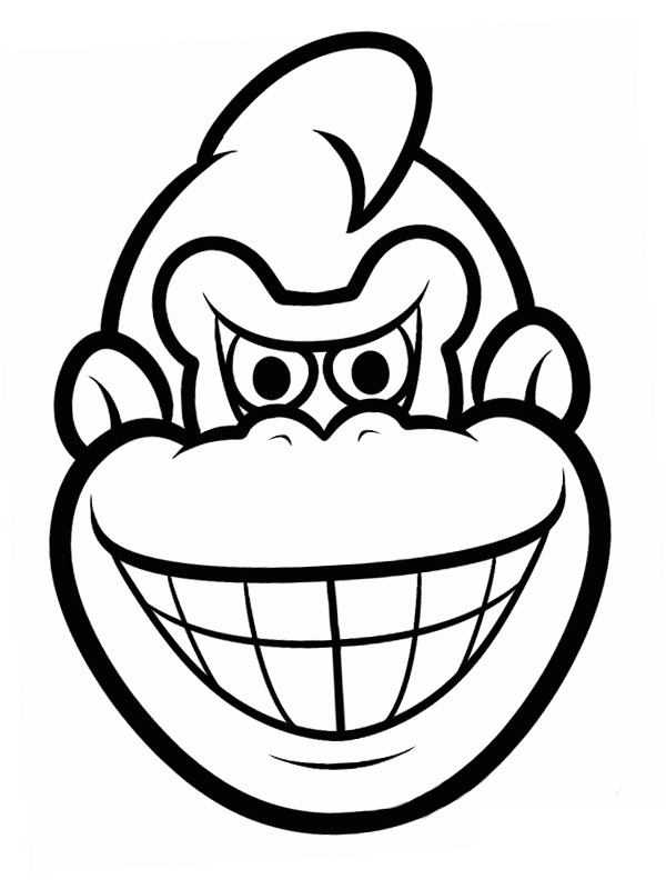 Donkey Kong's face Coloring page Donkey Kong's face Coloring page