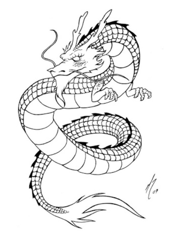 Dragon Tattoo Coloring page