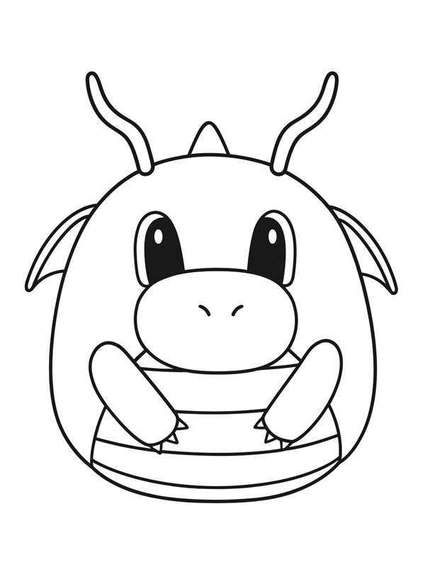 Pokémon Dragonite Squishmallows Coloring page Pokémon Dragonite Squishmallows Coloring page