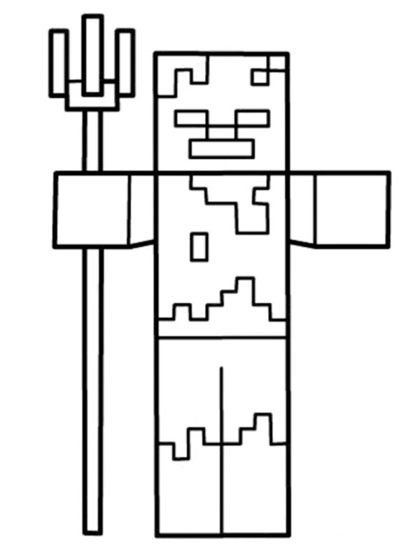 Drowned (Minecraft) Coloring page Drowned (Minecraft) Coloring page