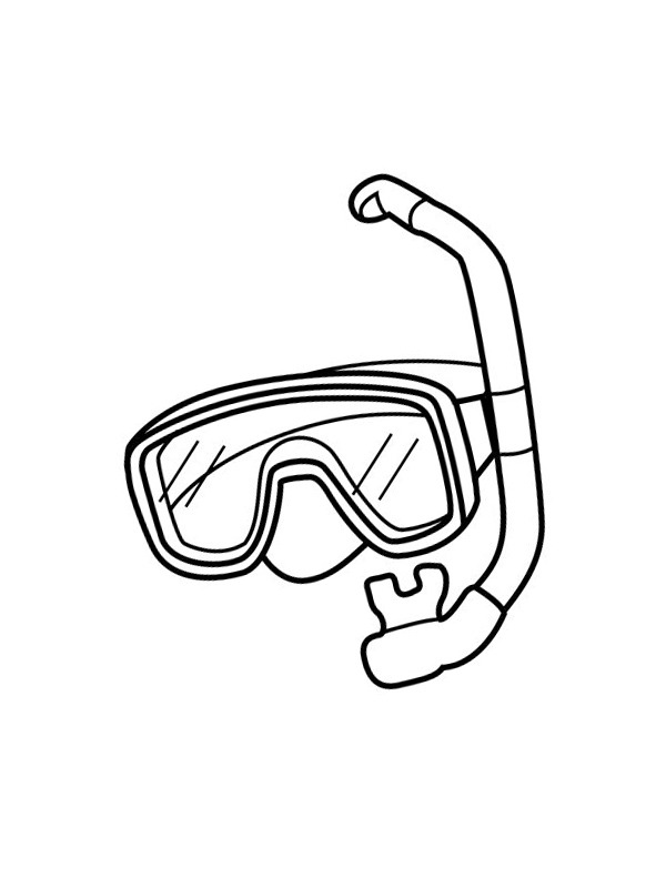 Mask and snorkel Coloring page