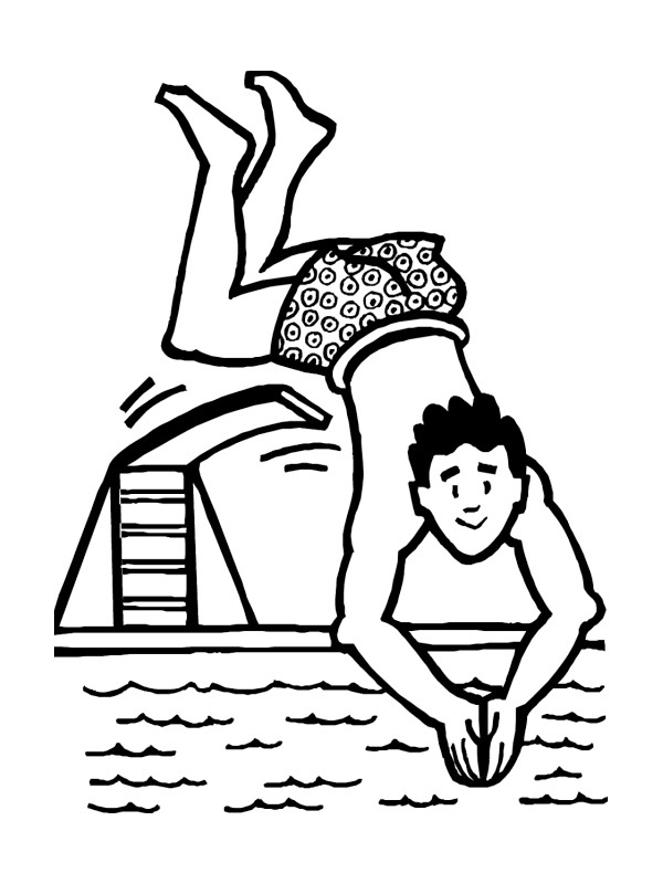 Diving Coloring page