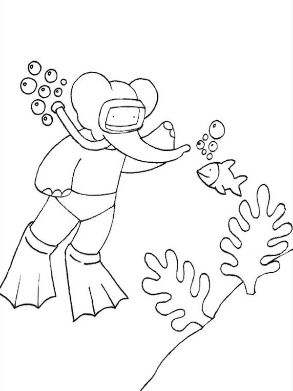 diver babar Coloring page