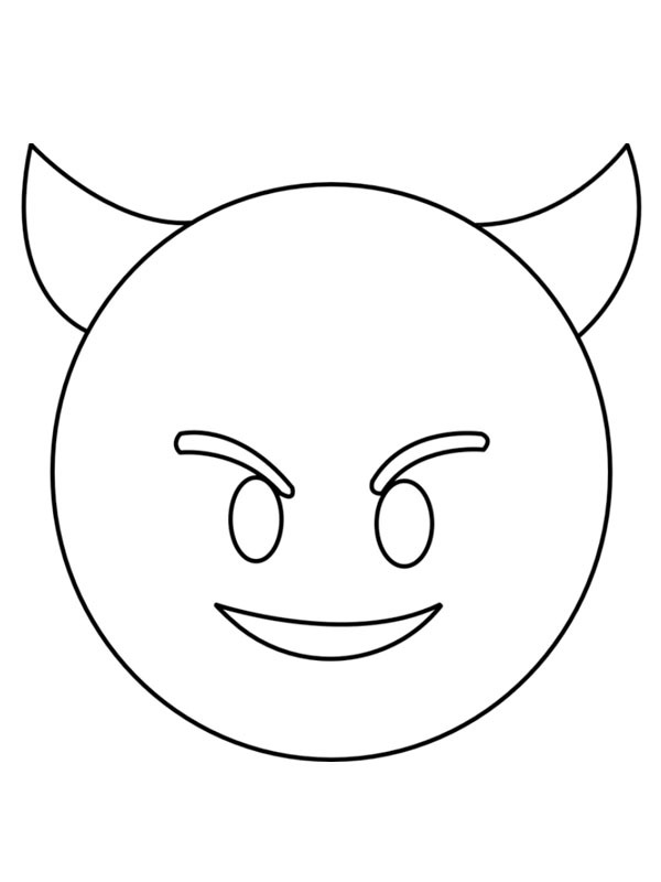 Devil emoji Coloring page
