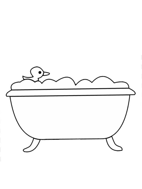 Duck in bath Coloring page