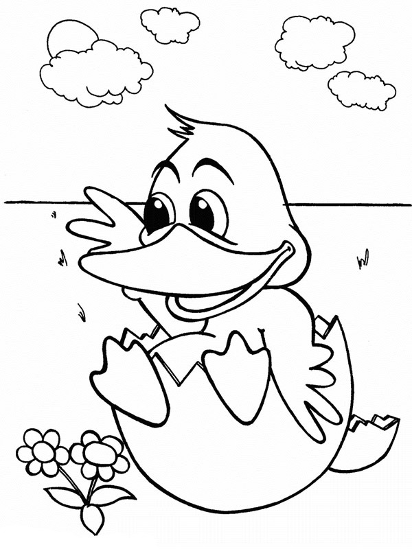 duck in egg Coloring page