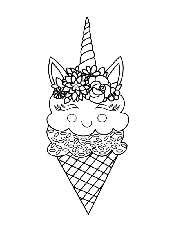 Unicorn Ice Cream Coloring page