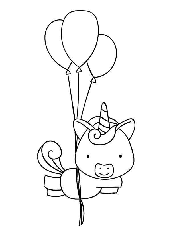 Squirrel with balloons Coloring page