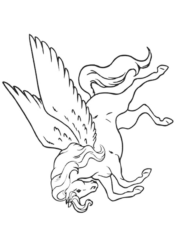 Unicorn with wings Coloring page