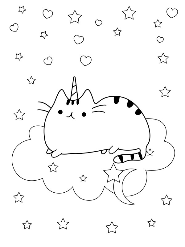 Unicorn Pusheen Coloring page