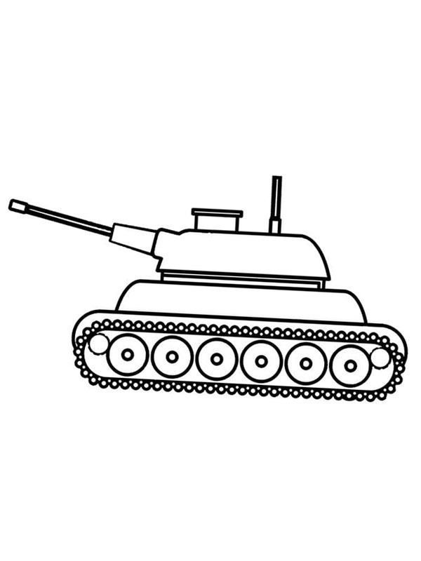 Simple army tank Coloring page