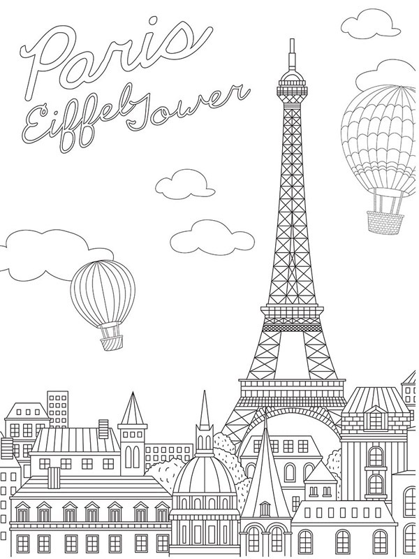 Eiffel Tower Coloring page