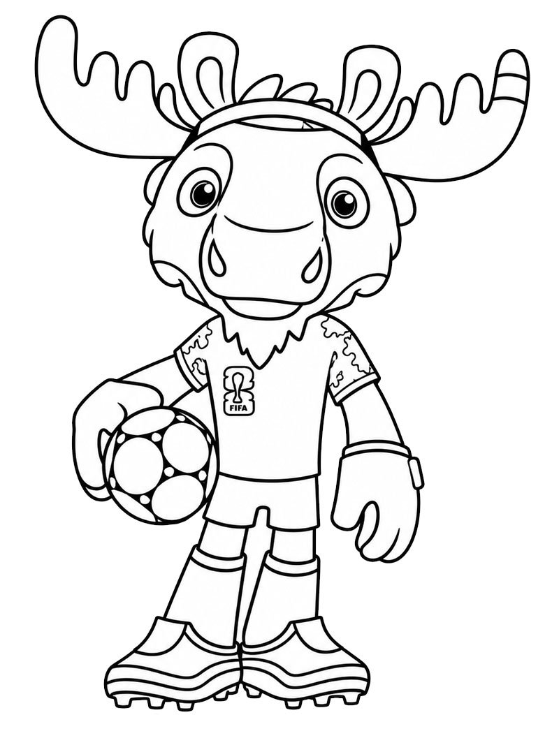 Maple the Moose (World Cup 2026) Coloring page