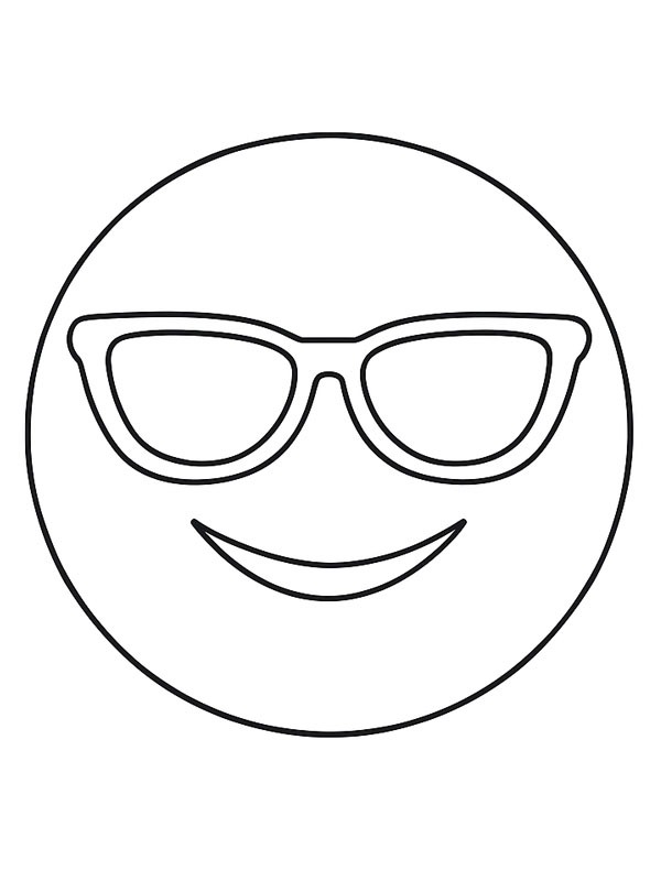 Emoji with sunglasses Coloring page
