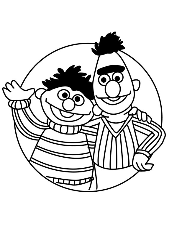 Ernie and bert Coloring page