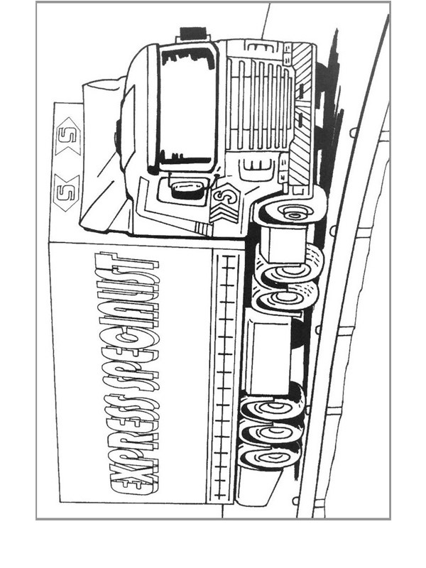 Semitruck express specialist Coloring page Semitruck express specialist Coloring page