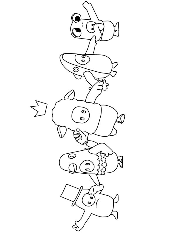 Fall guys Characters Coloring page