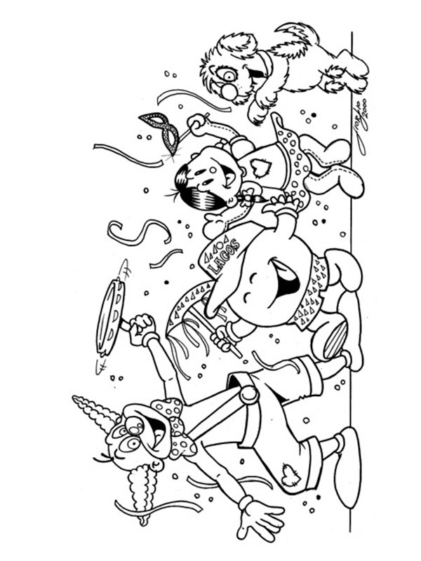 Celebrating carnaval Coloring page