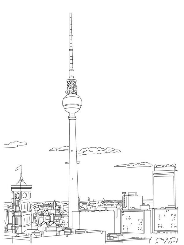 Fernsehturm Berlin Coloring page