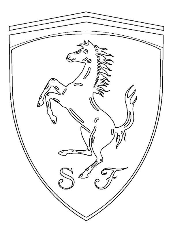 Ferrari logo Coloring page