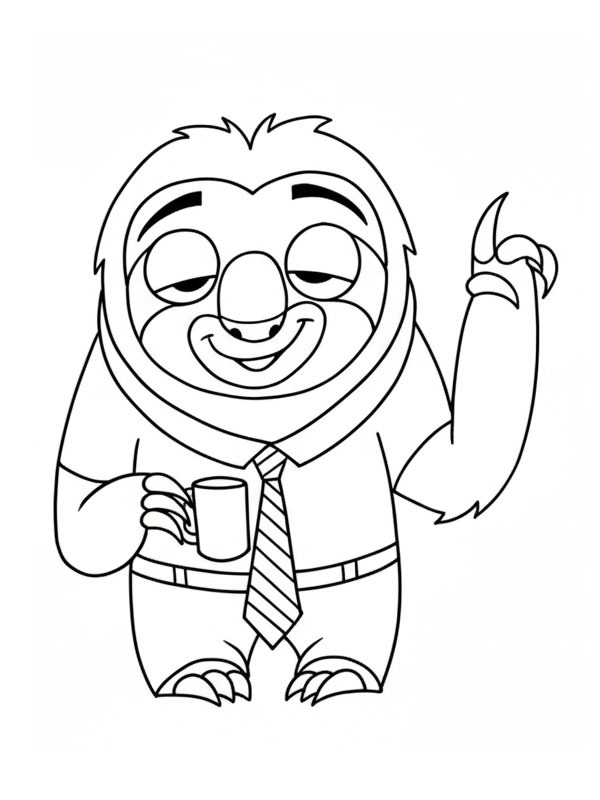 Flash Slothmore (Zootopia) Coloring page