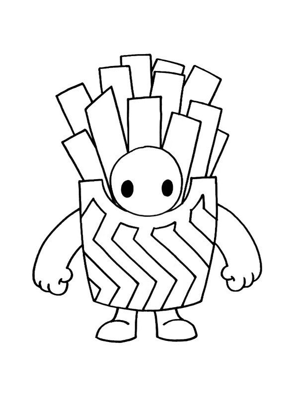 French Fries Skin Fall Guys Coloring page