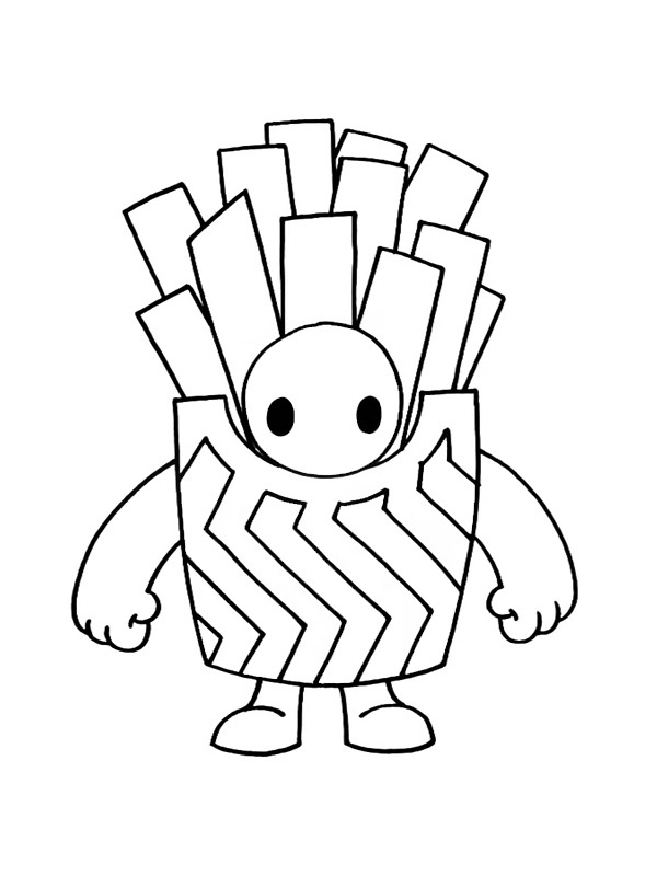 French Fries Skin Fall Guys Coloring page French Fries Skin Fall Guys Coloring page