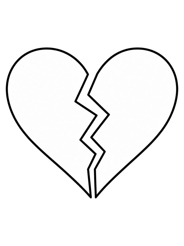Broken heart Coloring page