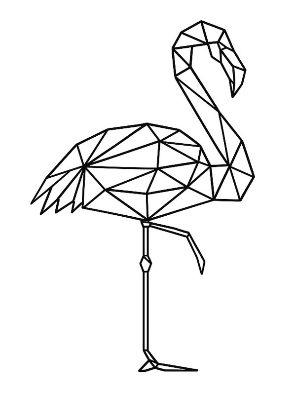 Geometric Flamingo Coloring page Geometric Flamingo Coloring page