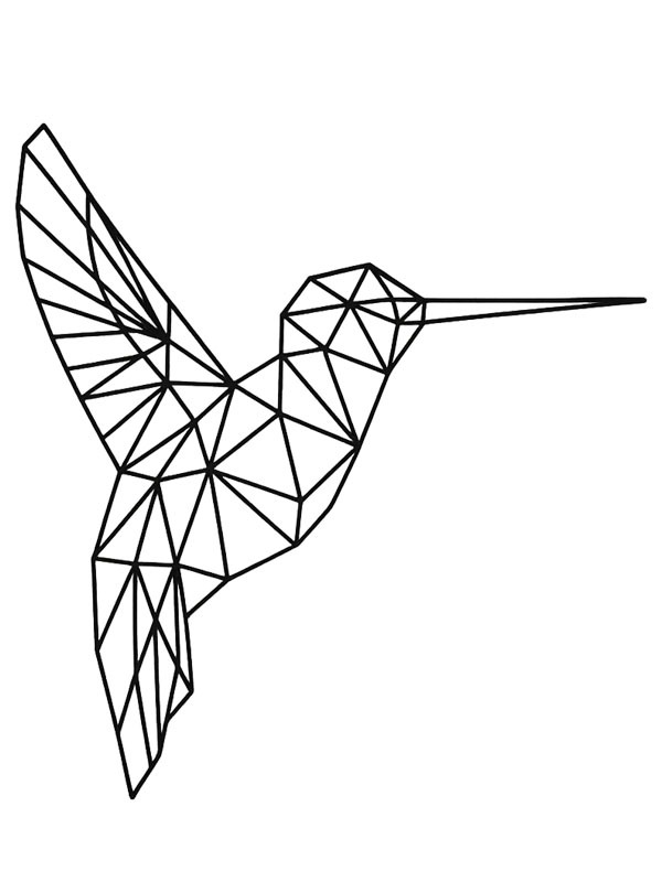 Geometric hummingbird Coloring page Geometric hummingbird Coloring page