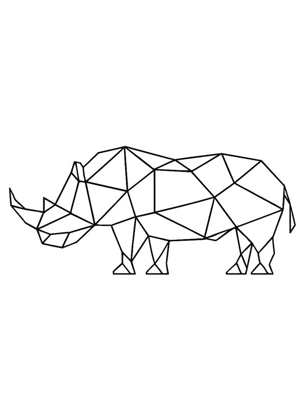 Geometric rhino Coloring page Geometric rhino Coloring page