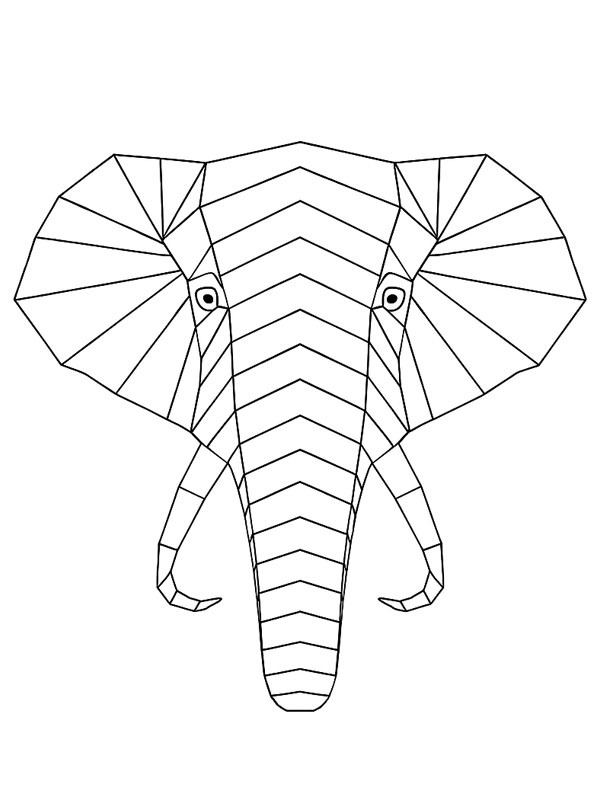 Geometric elephant Coloring page Geometric elephant Coloring page