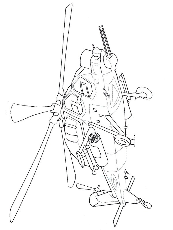 Attack helicopter Coloring page