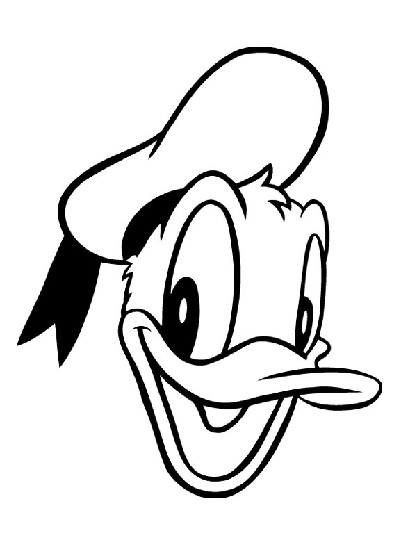 donald duck face coloring page